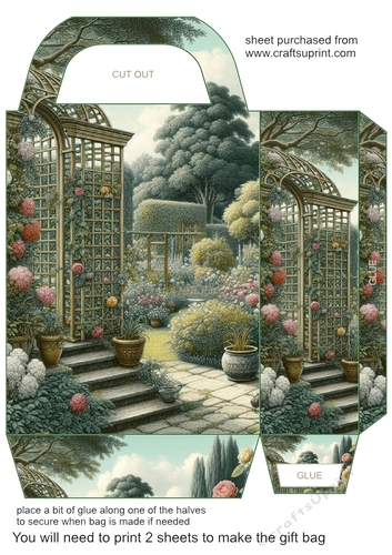 Garden scene gift bag 2