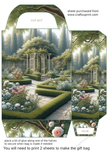 Garden scene gift bag 6