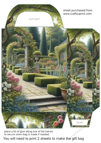 Garden scene gift bag 7