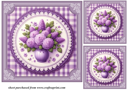 3 Lilac rose card front/toppers 4