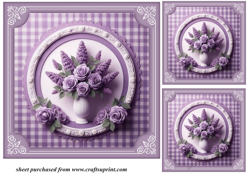 3 Lilac rose card front/toppers 7