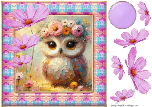 Painted owl card front 2