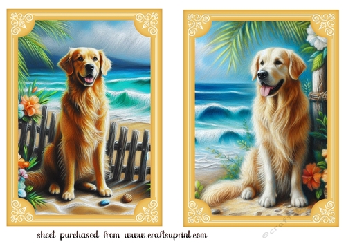 2 Beach Golden Retriever card fronts 3