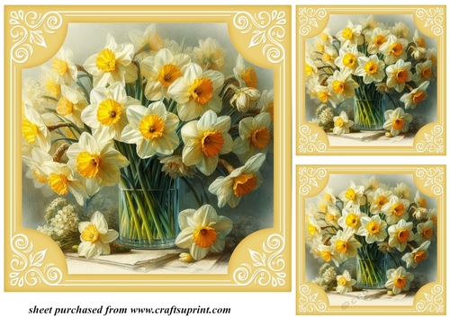 3 Daffodil card front/toppers 1