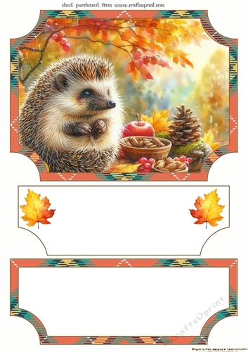 Autumn hedgehog easel topper and layered stopper(no base included) 1