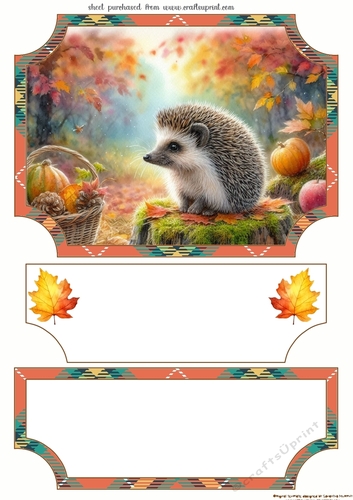 Autumn hedgehog easel topper and layered stopper(no base included) 2