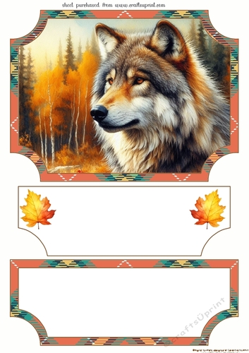 Autumn timber wolf easel topper and layered stopper(no base included) 2
