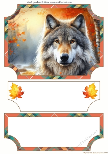 Autumn timber wolf easel topper and layered stopper(no base included) 2