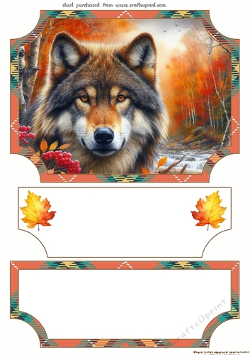 Autumn timber wolf easel topper and layered stopper(no base included) 3