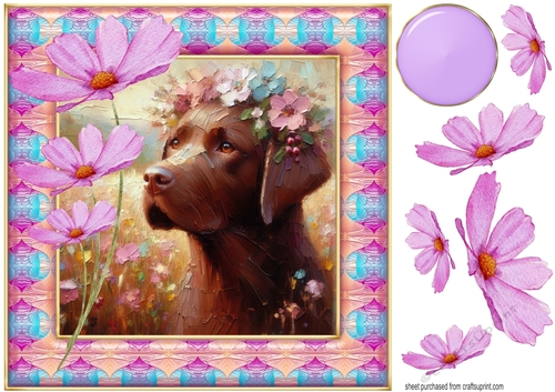 Painted Labrador card front 1