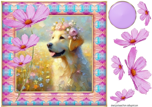 Painted Labrador card front 2