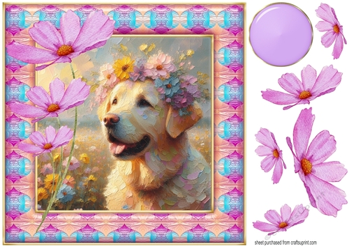 Painted Labrador card front 3