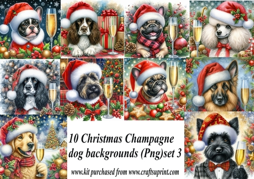 10 Christmas champagne dog backgrounds 3 (png)