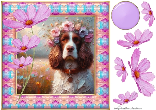 Painted Springer spaniel card front 3