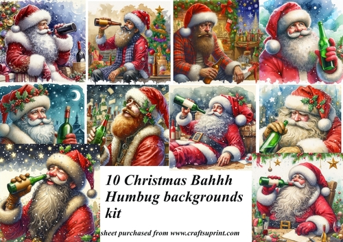 10 Christmas Bahhhh Humbug backgrounds kit(png)
