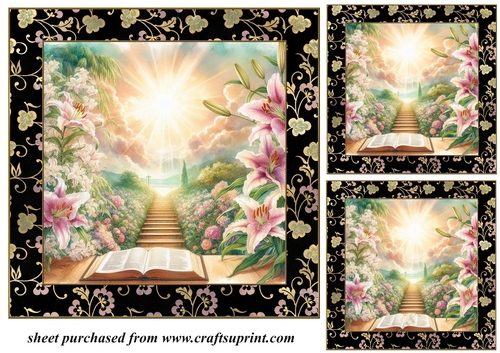 3 Floral sympathy card fronts/toppers 