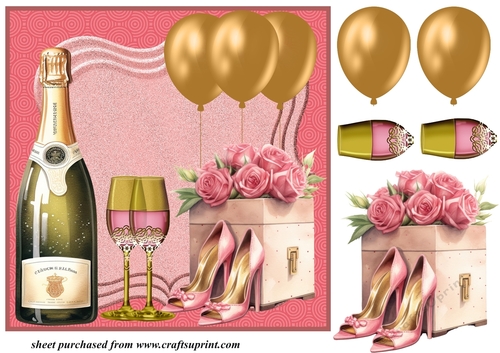 Shoes and champagne card front 