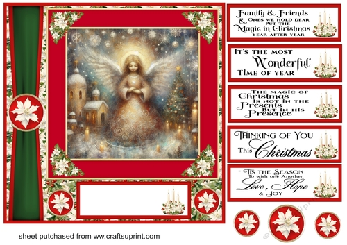 Red Christmas Angel card front