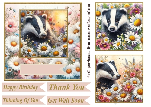 Daisy badger card front 1
