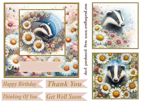Daisy badger card front 2