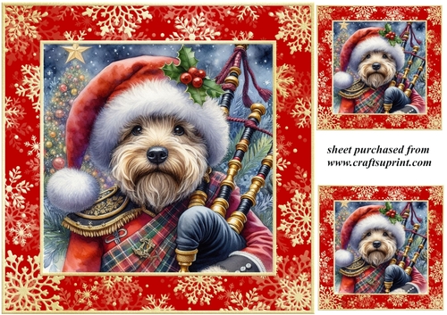3 The Christmas piper card front/toppers 2