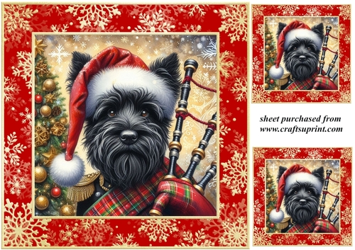 3 The Christmas piper card front/toppers 3