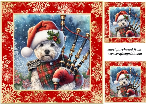 3 The Christmas piper card front/toppers 4