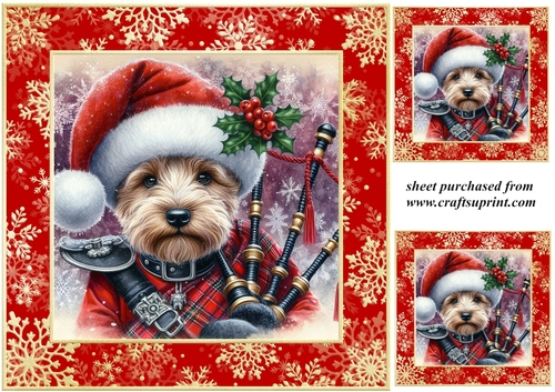 3 The Christmas piper card front/toppers 5