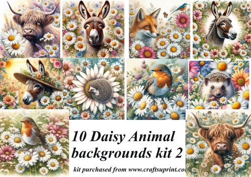 10 Daisy animal backgrounds kit 2