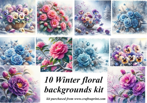 10 Christmas floral backgrounds kit
