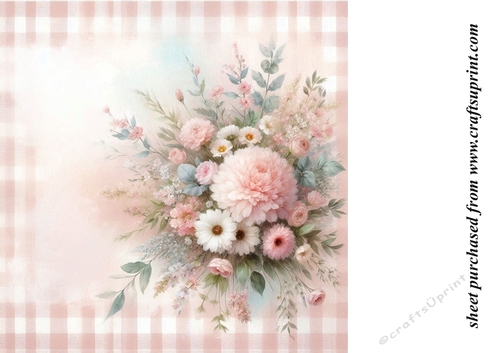 Floral gingham background sheet 3