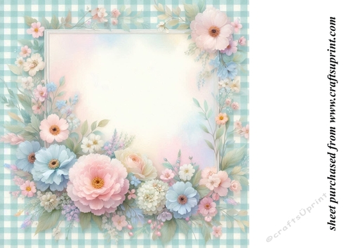 Floral gingham background sheet 7