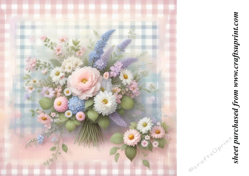 Floral gingham background sheet 8
