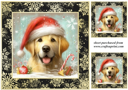 3 Whimsical Christmas Labrador card front/toppers 4