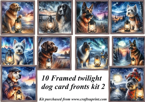 10 Twilight pup framed card fronts kit 2