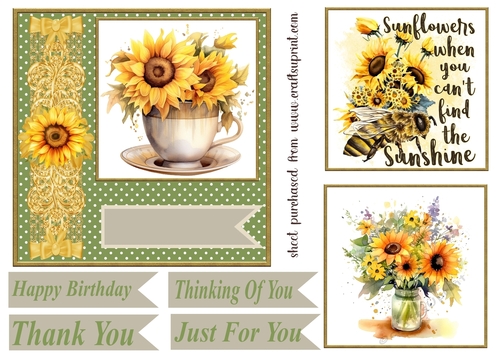 Sunflower card front