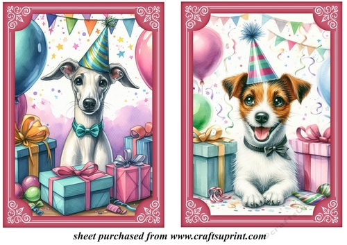 2 Birthday pup card fronts 8