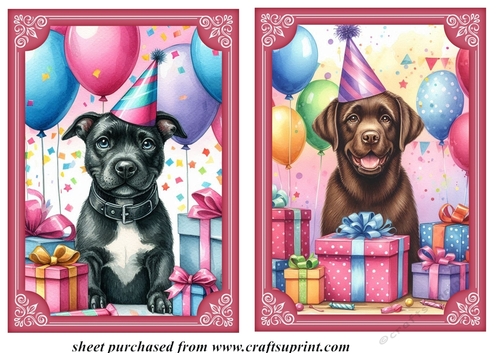 2 Birthday pup card fronts 12