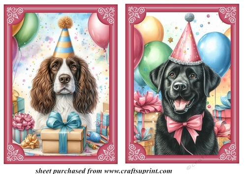 2 Birthday pup card fronts 16