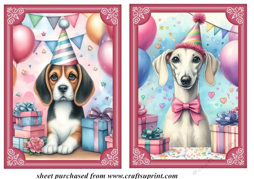 2 Birthday pup card fronts 17