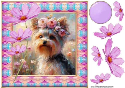 Painted Yorkie card front 1