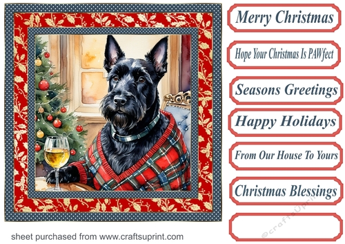 Scottie Christmas cheer card front 2