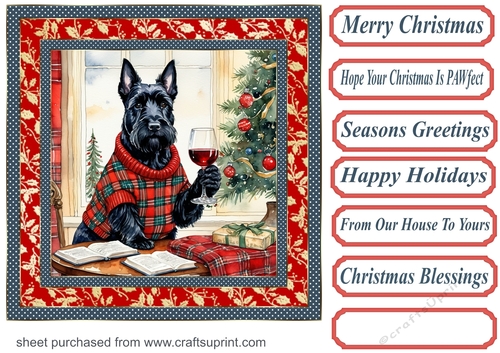 Scottie Christmas cheer card front 3