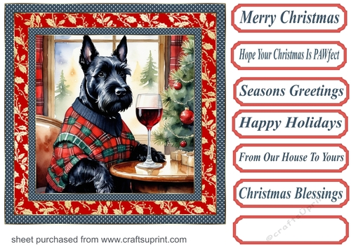 Scottie Christmas cheer card front 4