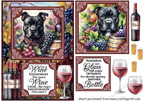 Black Staffie vineyard card front