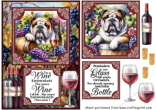 British Bulldog vineyard card front