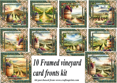 Framed vineyard card front kit