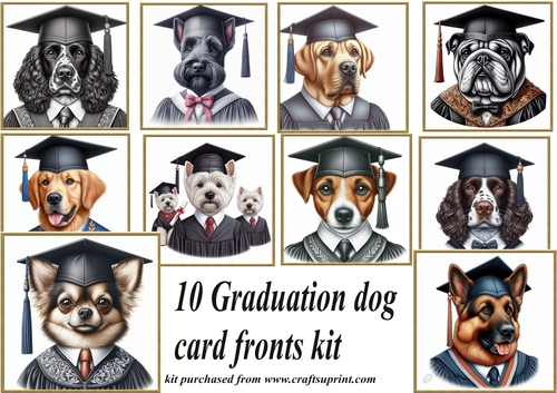 Graduation pup card front kit 1