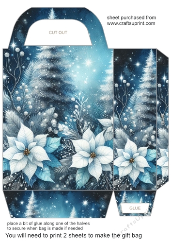 Blue and silver Christmas scene gift bag 5