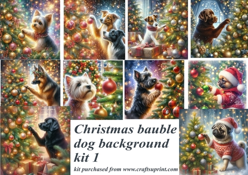 Christmas bauble dog backgrounds kit 1